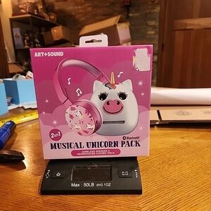 2 In 1 Musical Unicorn Wireless Speaker And Headphones! New!